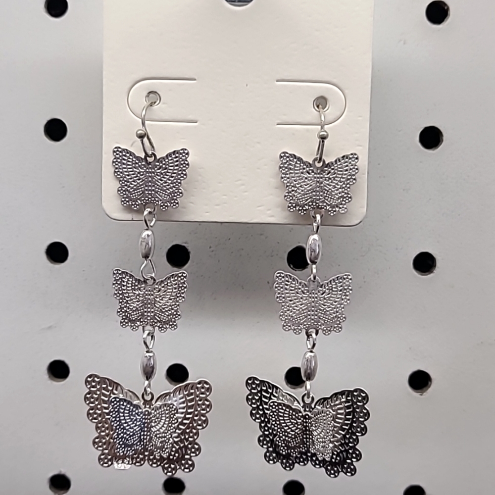 BUTTERFLY EARRINGS SILVER